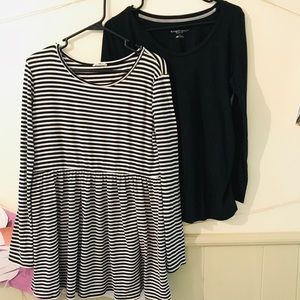 Two l/s maternity shirts